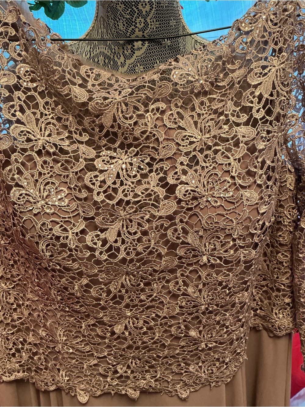 Mason mauve Color Floral Lace Long Sleeve Dress Mother of the Bride